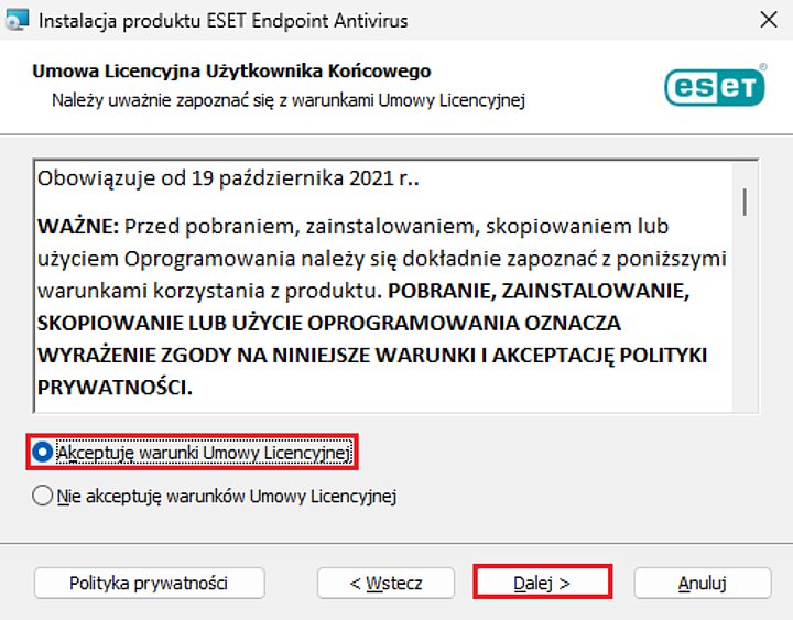 Instalator programu ESET Endpoint