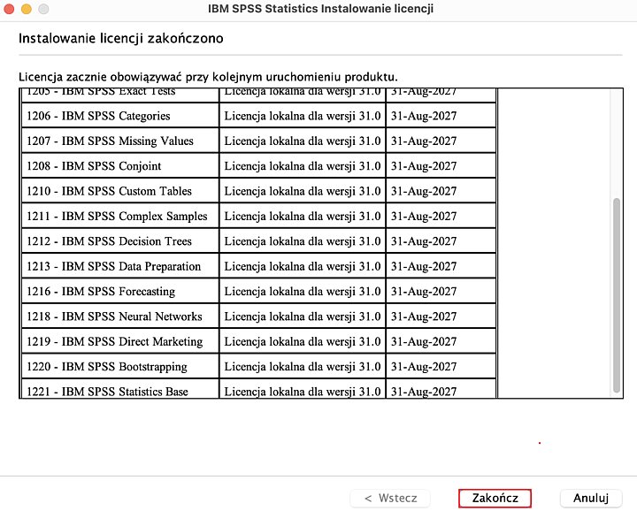 Instalator programu IBM SPSS