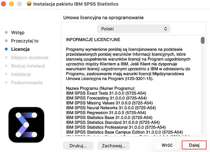 Instalator programu IBM SPSS