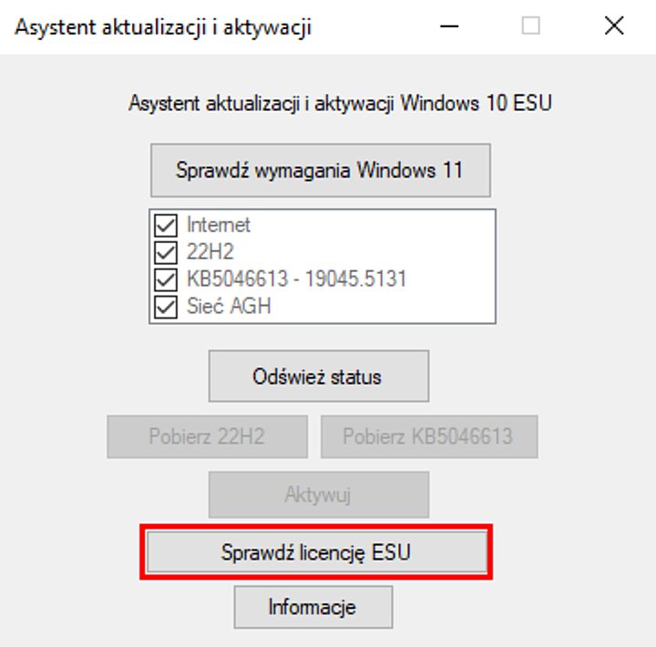 Okno instalatora ESU