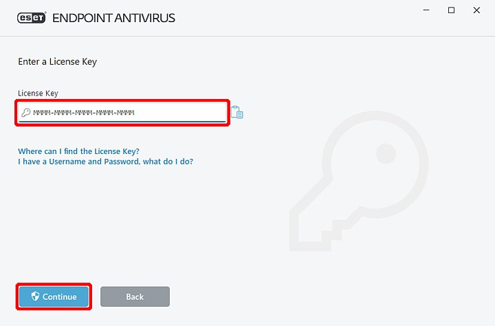 ESET setup