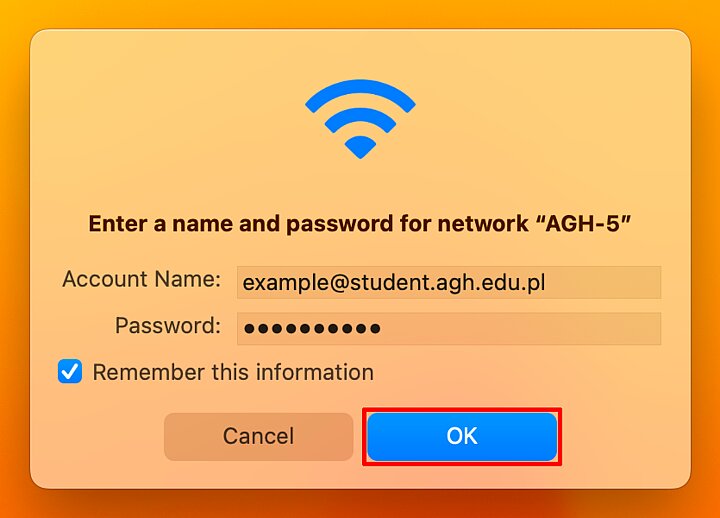 Wi-Fi settings on macOS