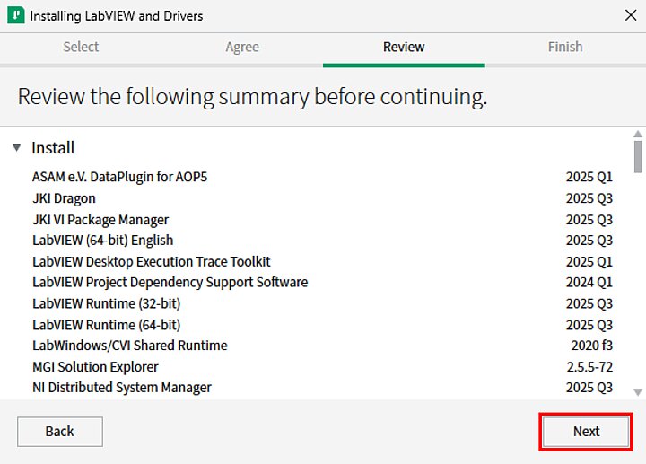 Instalator programu LabVIEW