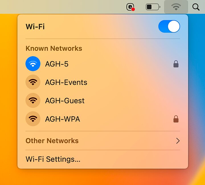 Wi-Fi settings on macOS