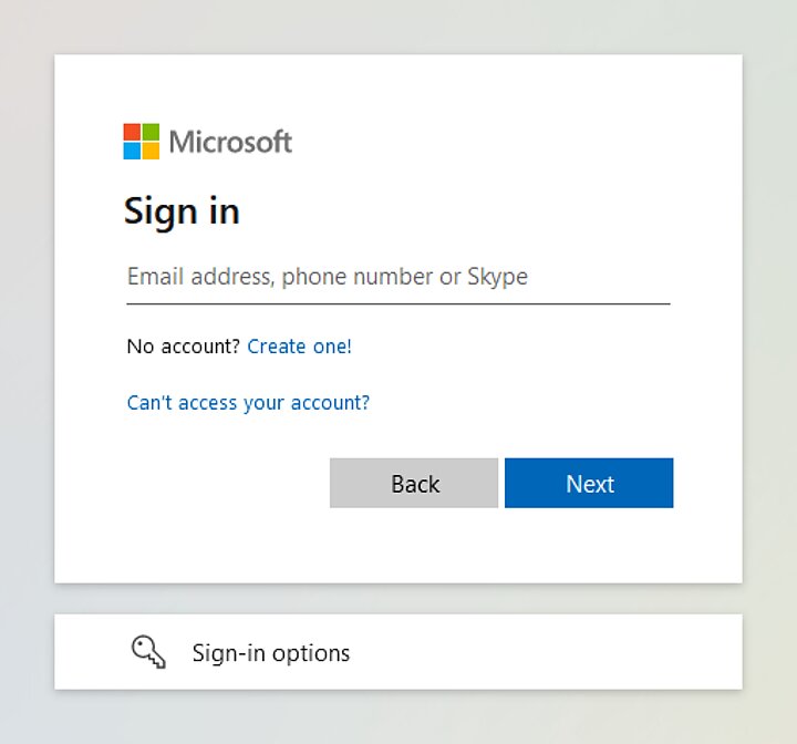 Microsoft Sign-in Page