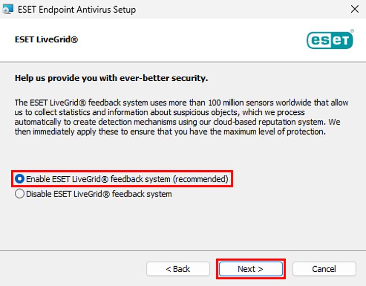ESET setup