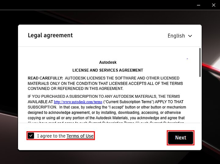 AutoCAD install window