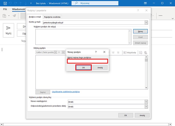 Widok programu Outlook