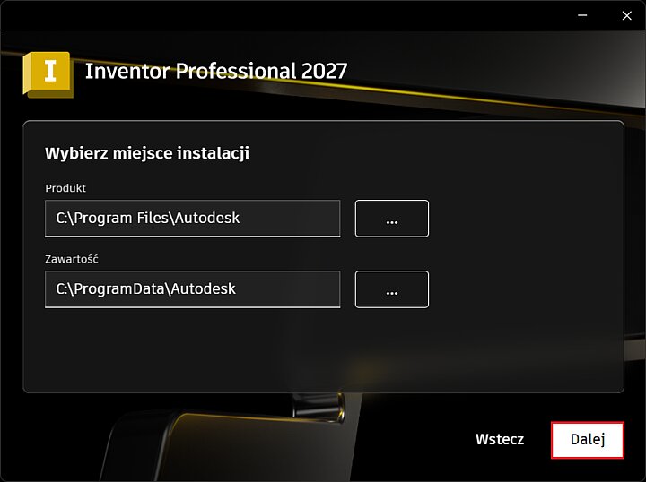 Instalator programu Inventor