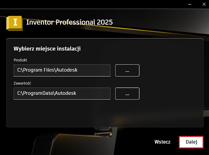 Instalator programu Inventor