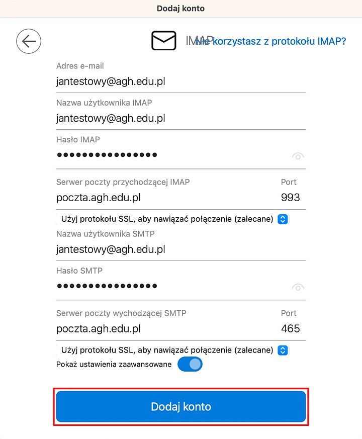 Konfiguracja programu Outlook