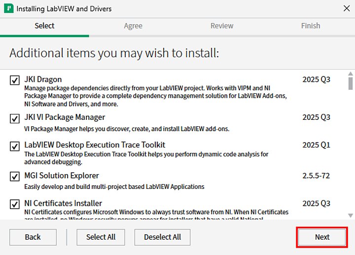 Instalator programu LabVIEW