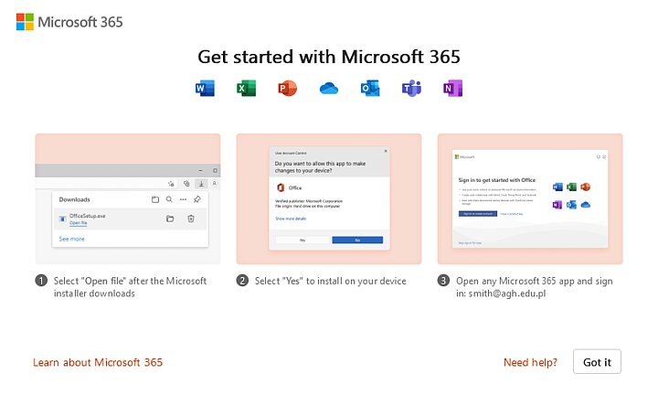 Microsoft 365 download page