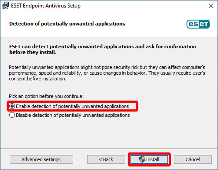 ESET setup