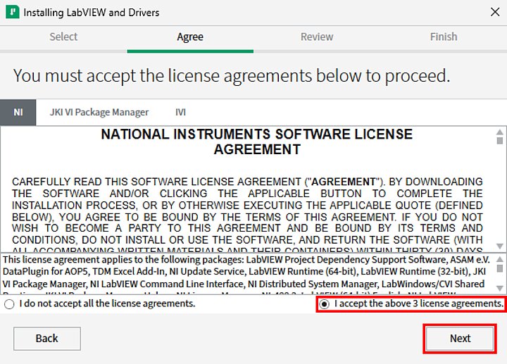 Instalator programu LabVIEW