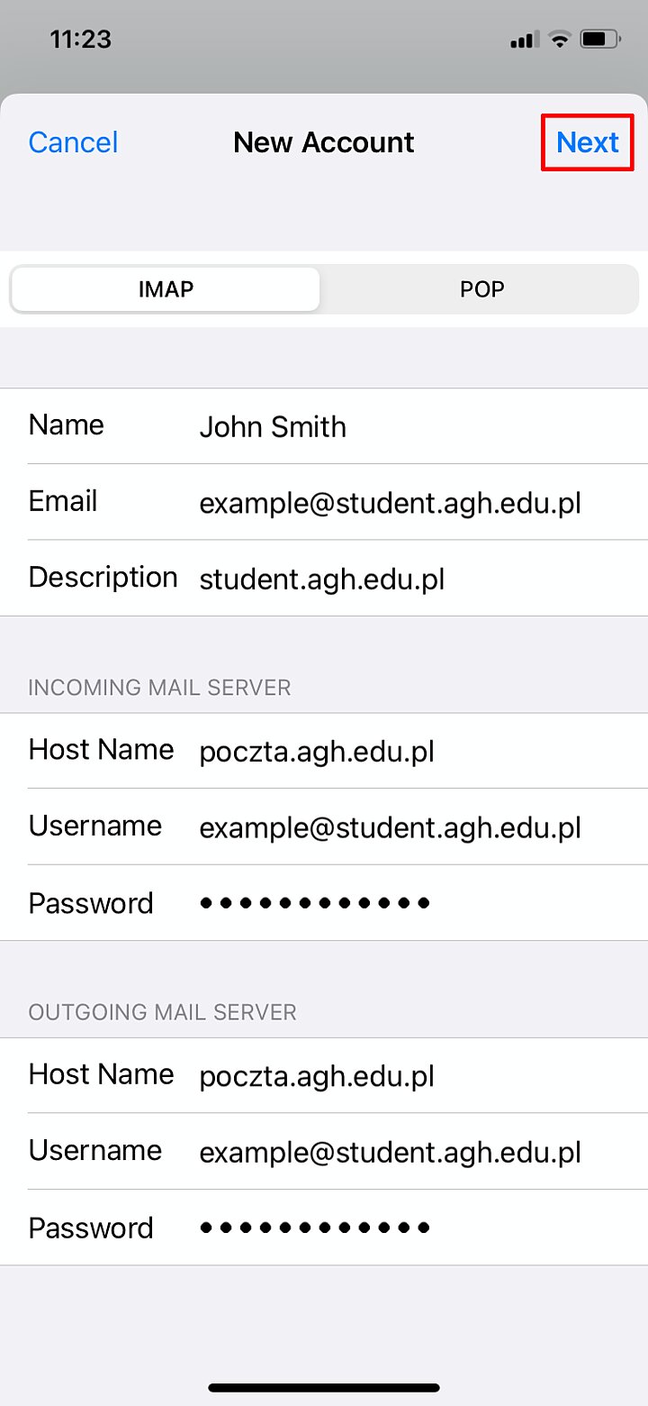 iOS Mail app settings