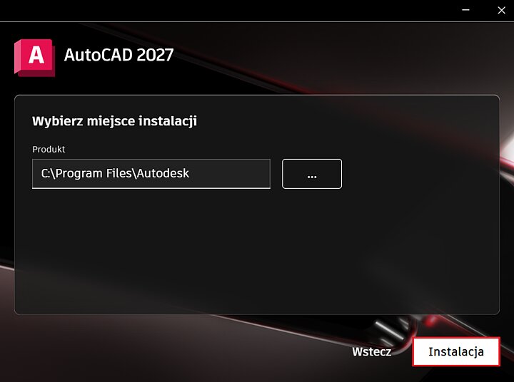 Instalator programu AutoCAD