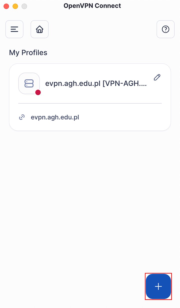 Widok programu OpenVPN