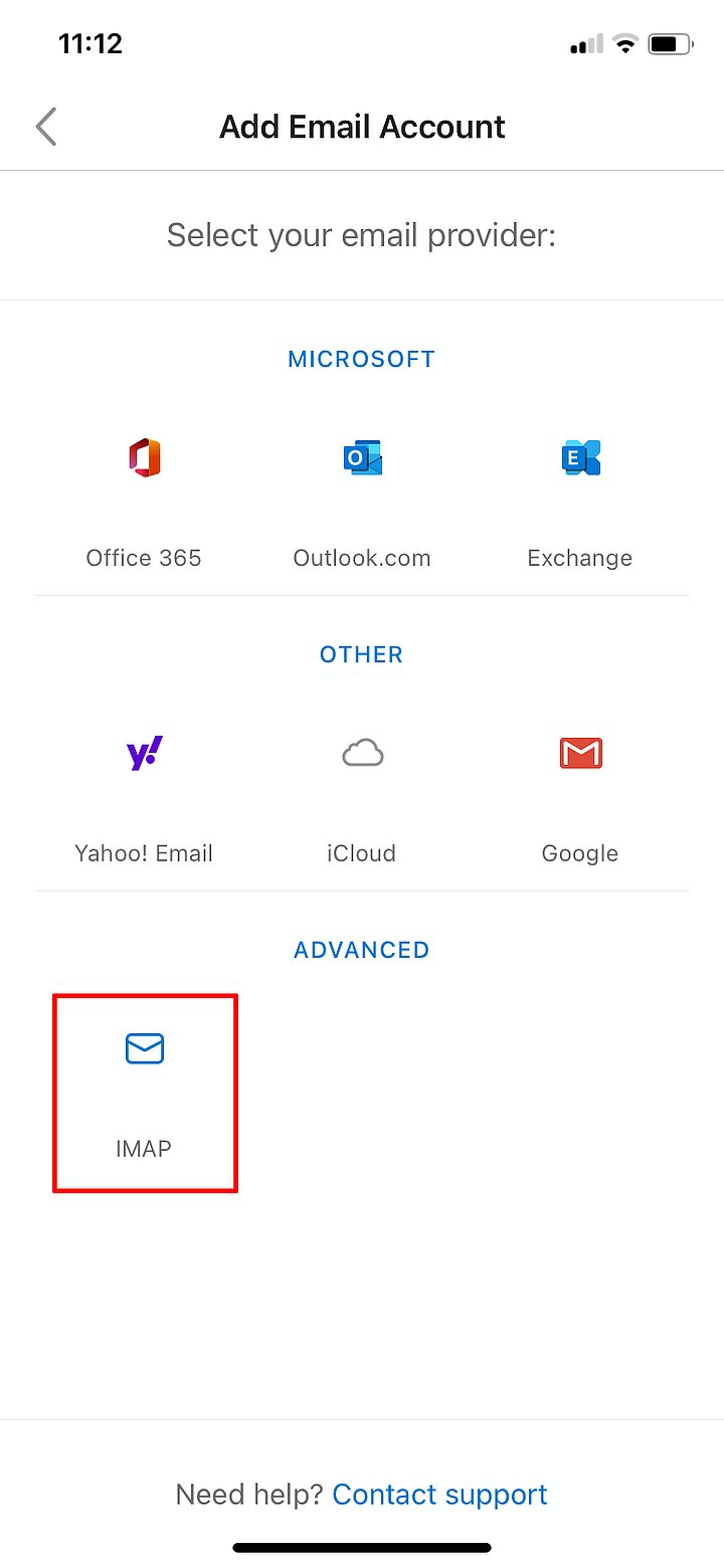 Outlook mobile app settings