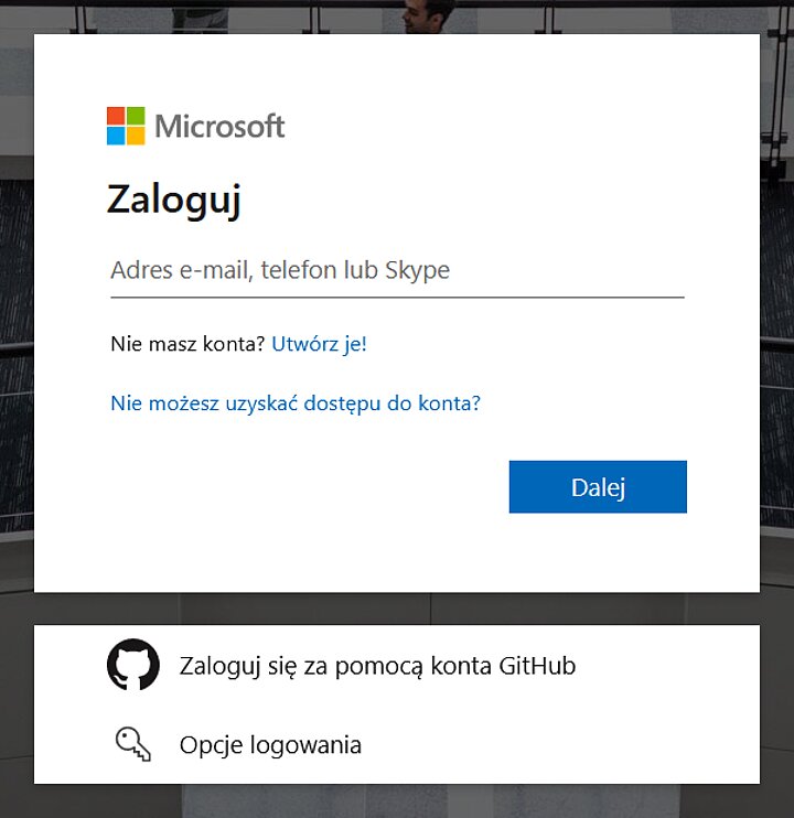 Microsoft Azure log-in page