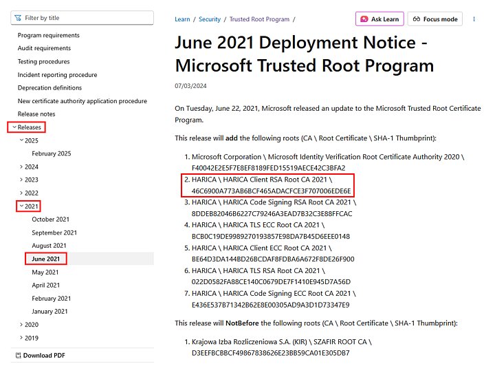 Microsoft Root Certificate Program