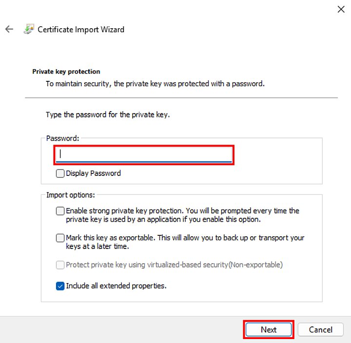 Certificate installation