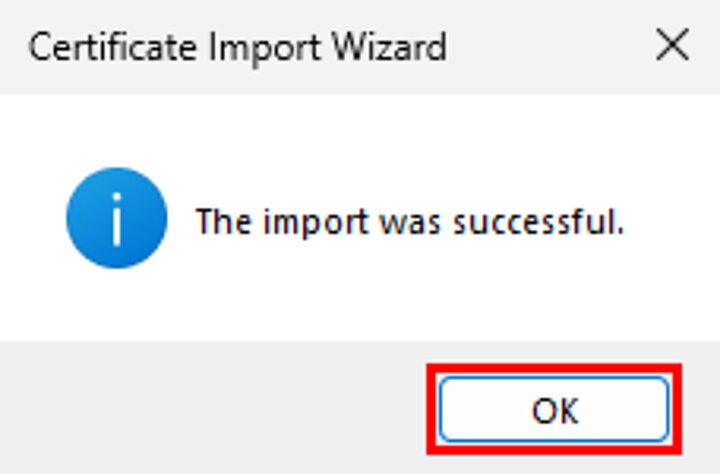 Certificate installation