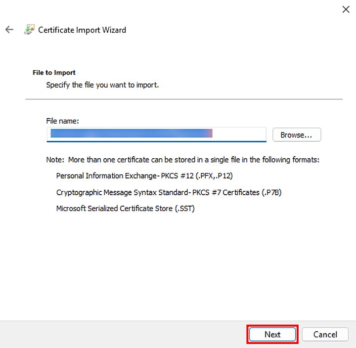 Certificate installation