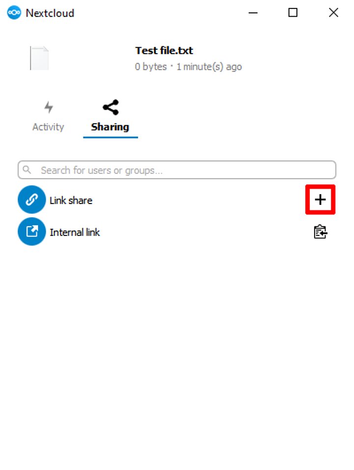 Sharing in the Nextcloud app