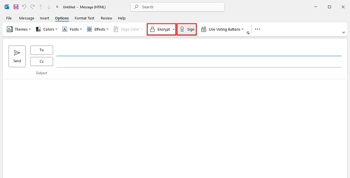 Mail encryption in Outlook