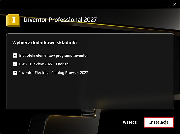 Instalator programu Inventor